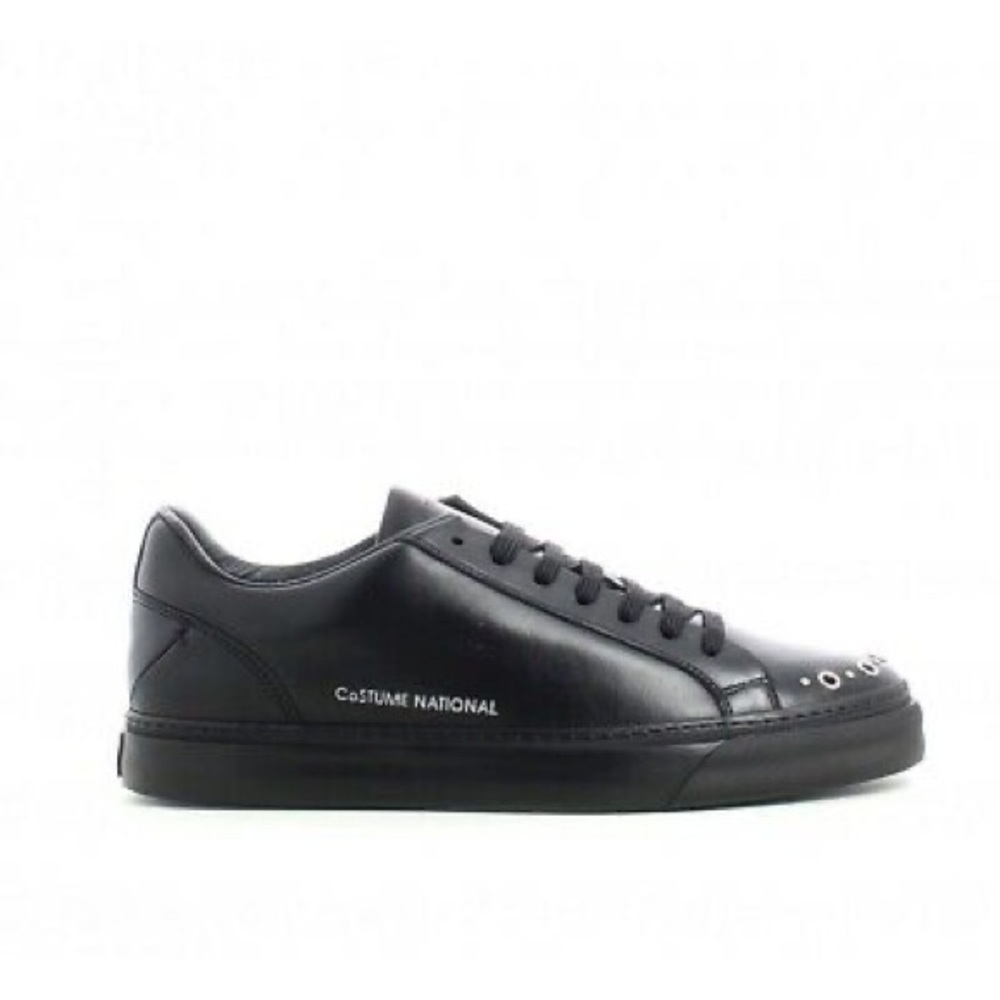 Costume National Logo Lace-Up Studded Leather Sneaker Size 10/44. $415